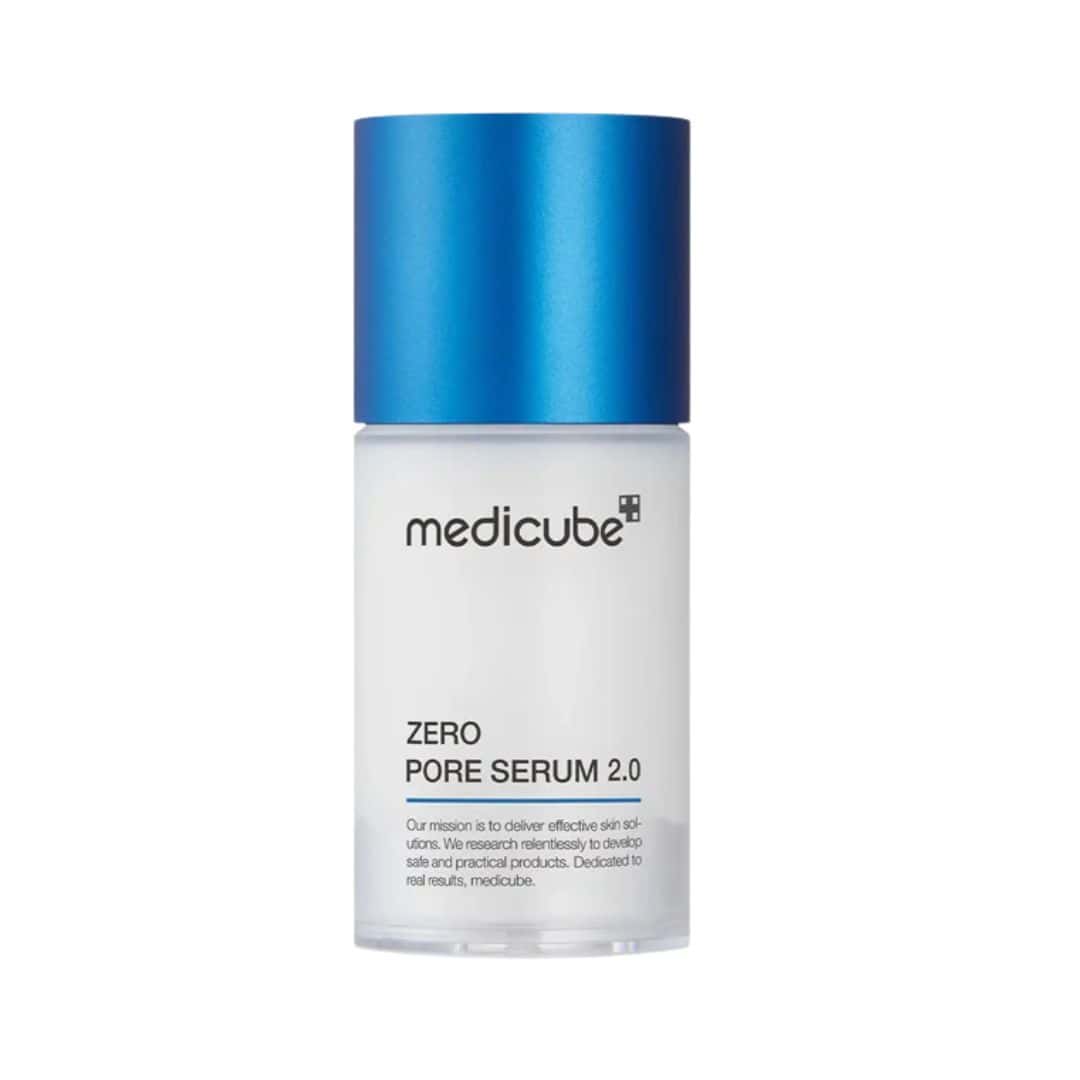 Medicube Zero Pore Serum 2.0 bottle with blue cap