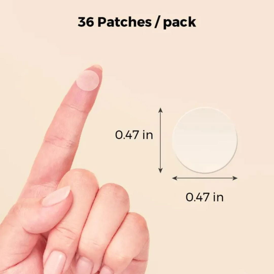 Hand holding a Cosrx Master Patch Basic 36ea with dimensions
