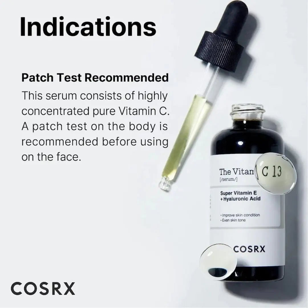Cosrx The Vitamin C 13 Serum showing indications
