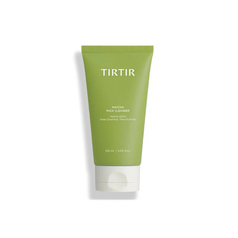 Green tube of TIRTIR Matcha Cleanser on a white background