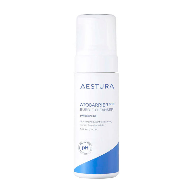 Aestura Atobarrier 365 Bubble Cleanser bottle on a white background