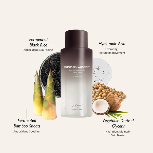 Haruharu Wonder Black Rice Hyaluronic Toner (Alcohol & Fragrance-Free) 300ml - AuraSilque