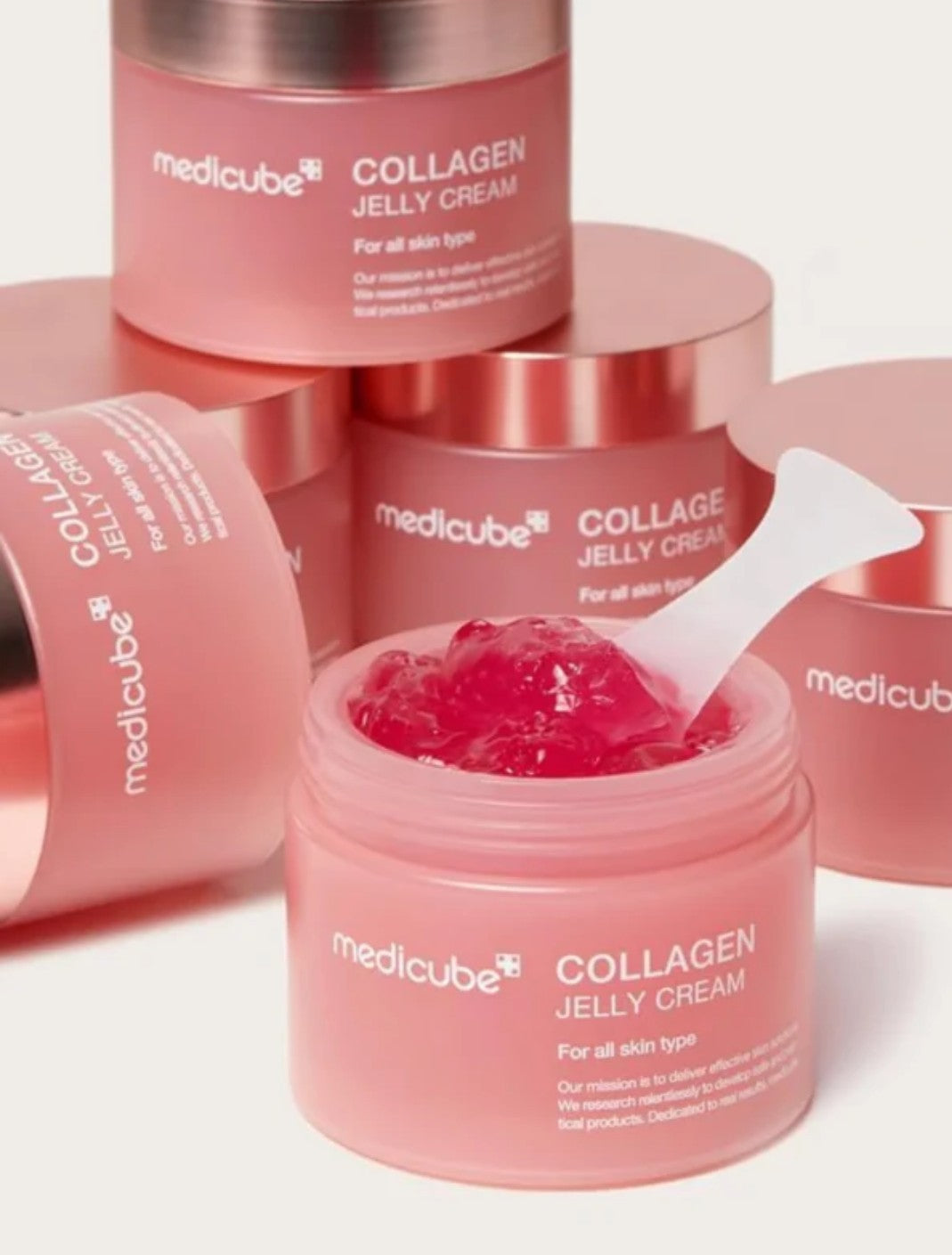 Medicube Collagen Jelly Cream jars stacked