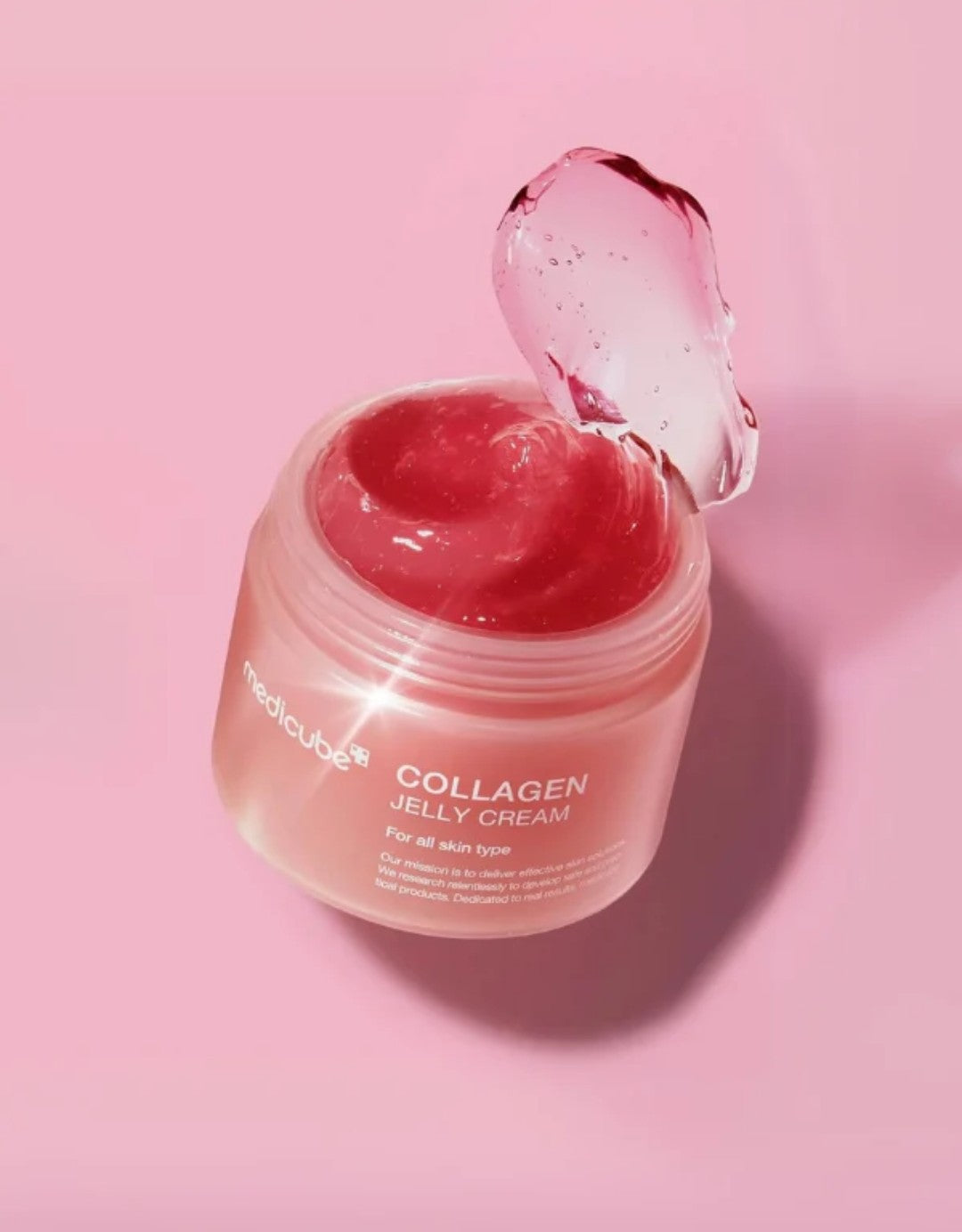 Jar of Medicube Collagen Jelly Cream open jar