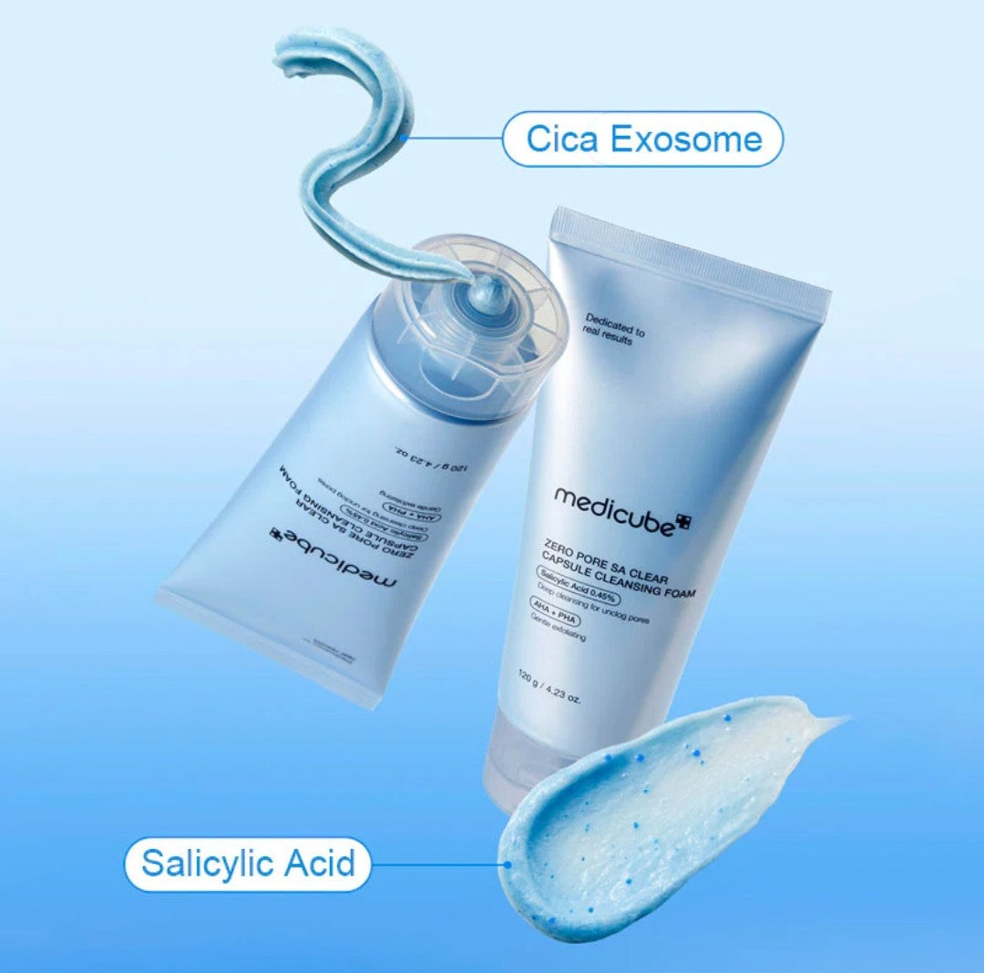 Medicube Zero Pore Capsule Cleanser Foam with Cica Exosome and Salicylic Acid 