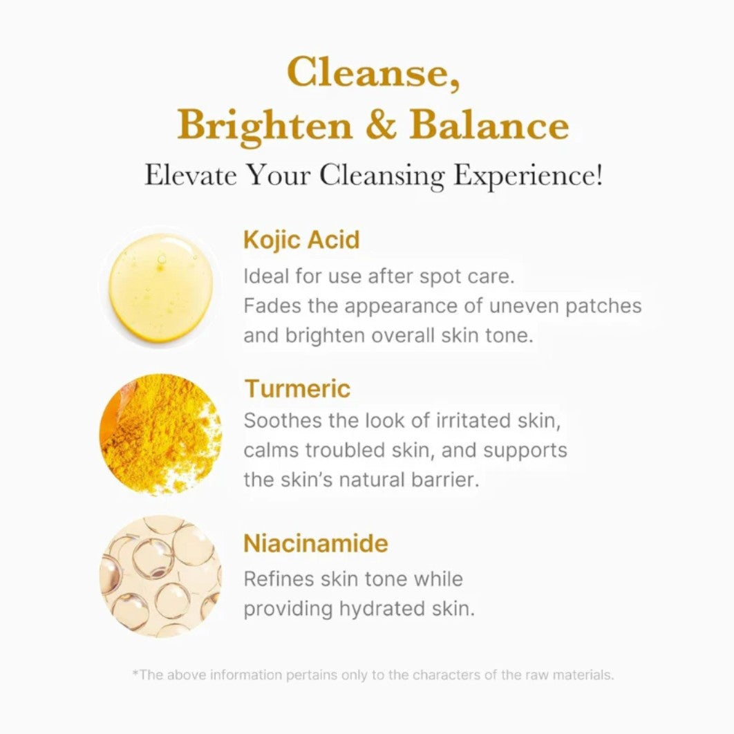 Medicube Kojic Acid Tumeric Toning Cleanser Key Ingredient
