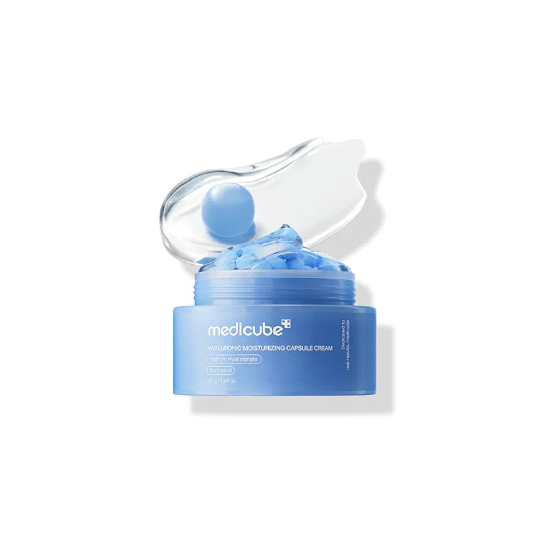 Medicube Hyaluronic Capsule Cream showing Capsule and Cream